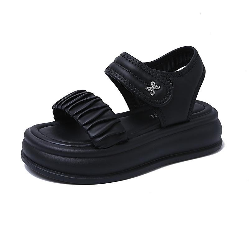 Sandals Women's Outer Wear 2025 Summer New Thick-soled Muffin Shoes with Skirts Flat-soled Roman Cool Slippers