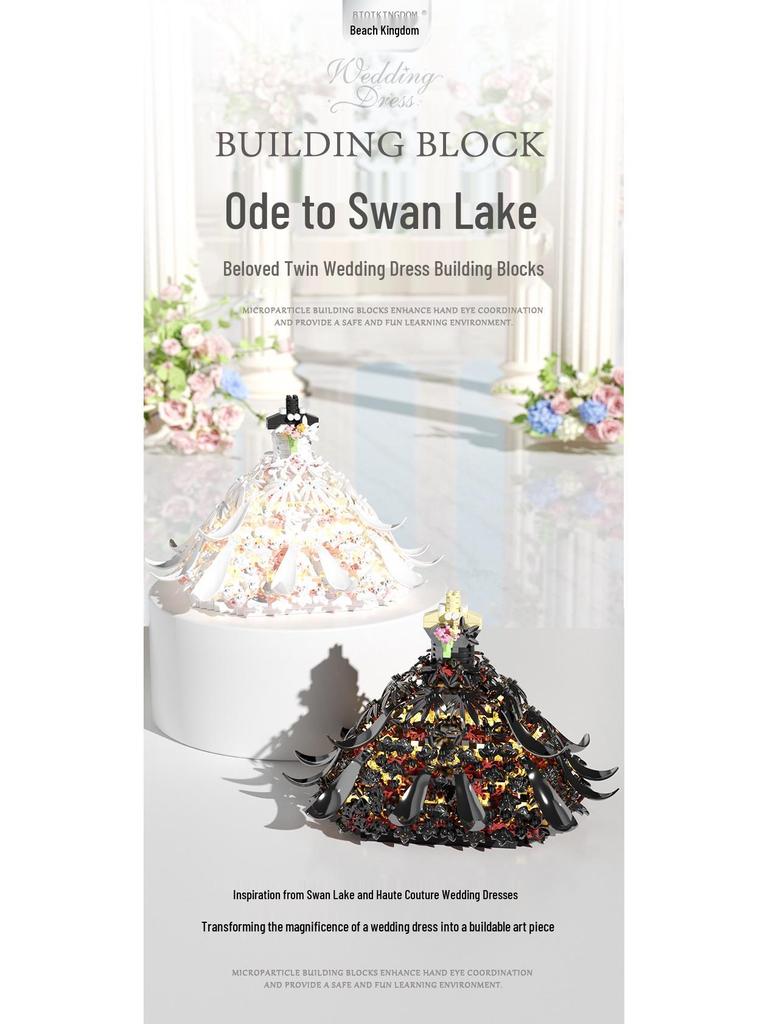 Совместимая Lego Белое Свадебное Платье Микро Алмазный Строительный Блок Фигурка Игрушка - Подарок для Девочек.