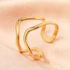 Stainless Steel Rings Minimalist Geometric Personality Snake Adjustable Open Ring Fashion Trending Ring For Women Zircon Gifts