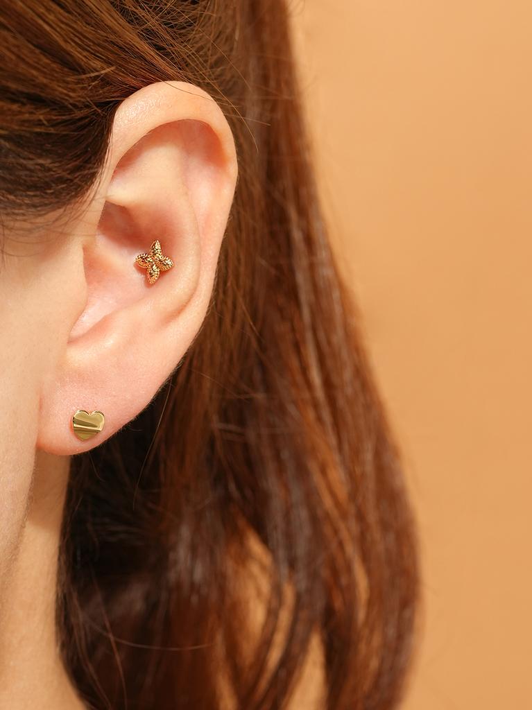 Минималпирсинг Серьги-гвоздики 14K Цветок-вертушка