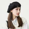 Однотонная шапка-бини в стиле ретро, винтажная шляпа-берет, плоская кепка, фетровые береты, берет-кепка