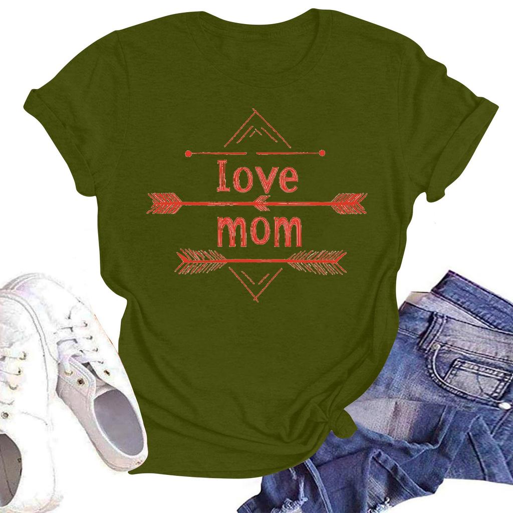 Женская повседневная футболка с круглым вырезом и короткими рукавами с принтом