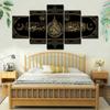 5 шт. черное золото исламская вера Декор 5 шт. картины холст настенный постер HD печать домашний декор декор комнаты абстрактные 5 панелей