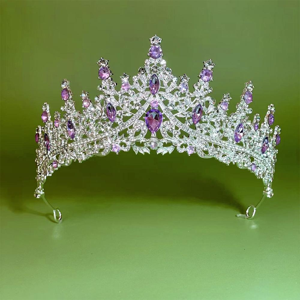 Bride Crown Wedding Dress Party Crown Birthday Performance Carnival Crystal Hair Accessory