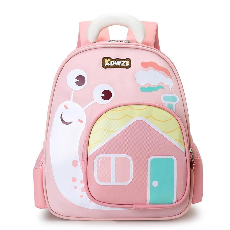 Kids Cartoon Snail Print School Backpack With Breathable Nylon For Preschoolers
