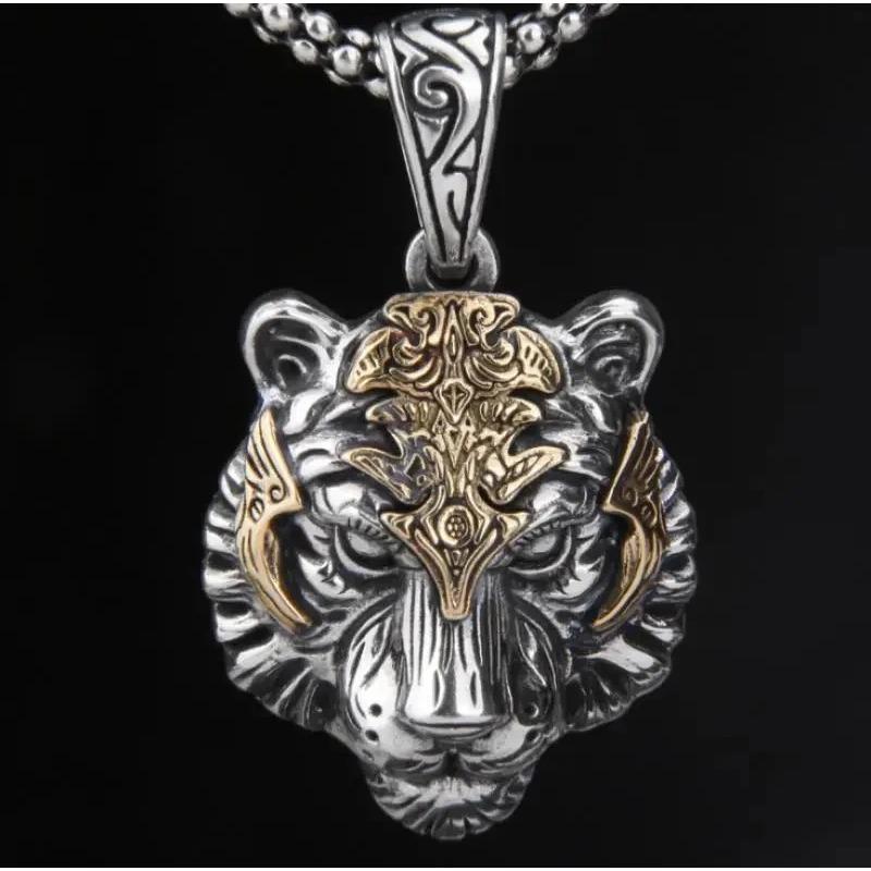 Модный кулон в виде головы тигра, ожерелье с изображением тигра, мужское панк-хип-хоп, модное повседневное ювелирное украшение в подарок