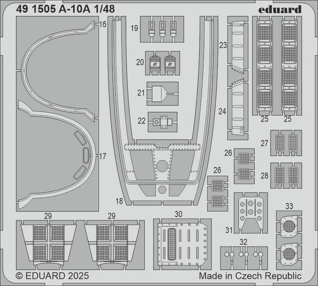 Eduard 1/48 A-10A Etching Parts (for Great Wall) Plastic Model Kit EDU491505 (Airplane)