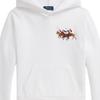Худи Polo Ralph Lauren Вышивка тройного пони Смесовая ткань Флис Однотонный С длинным рукавом Свитшот Детские худи Белый 323A95741-002