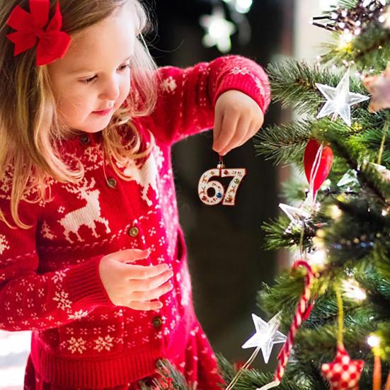 67 Christmas Ornament 2D Flat Funny Six Seven Meme Christmas Decoration Gifts for Teens Adults Humor Lovers