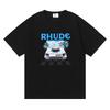 23S трансграничный европейский и американский модный бренд RHUDE футболка с коротким рукавом и буквенным логотипом F1 racing для мужчин и женщин, модная уличная футболка с коротким рукавом