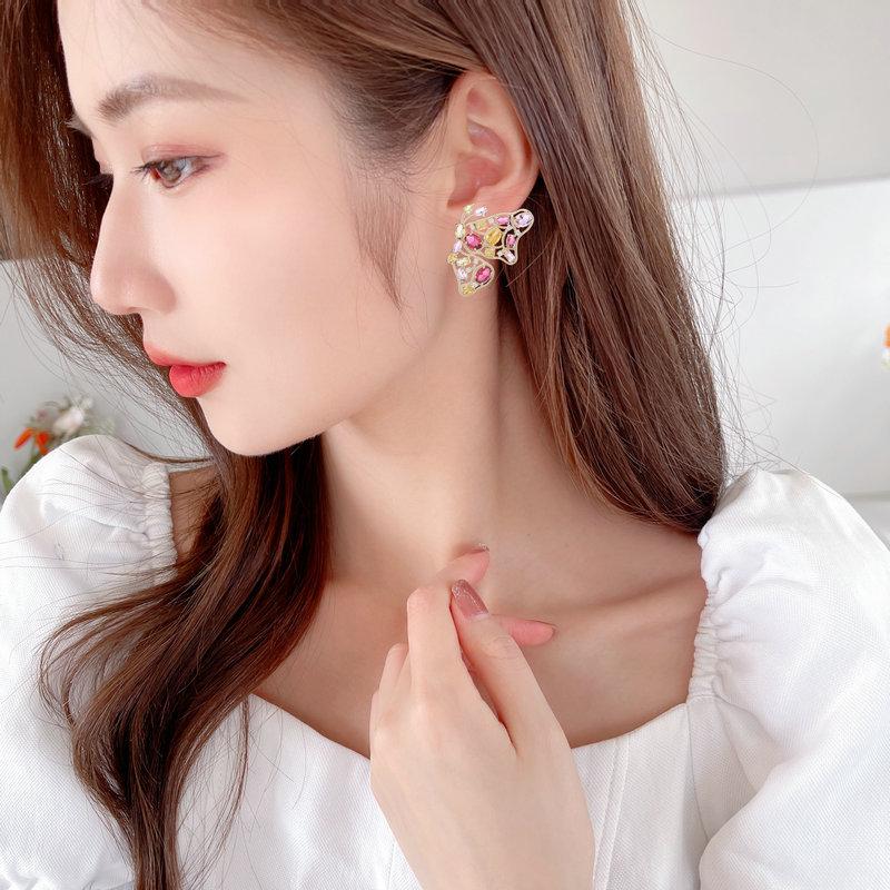 Красочные серьги-капли с кубическим цирконием и бабочкой для женщин, милые эффектные брендовые ювелирные изделия, роскошные висячие серьги для свадебной вечеринки