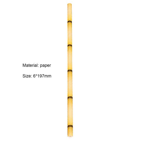 50 шт. Бумажная соломинка с плоским концом, яркого цвета, с бамбуковым узором, без запаха, экологичная, длинная соломинка для питья, для тропической вечеринки, для напитков, для клуба