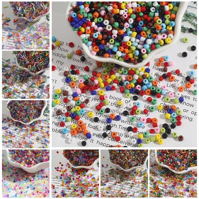 2 3 4mm Glass Filled Silver Mixed Color Rice Beads Handmade Diy Ring Earrings Bracelet Tassel Loose Beads Jewelry Materials Beads for Jewelry Making