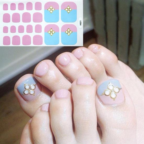 Heart Moon Smile Waterproof Toe Nail Sticker Full Cover Decal Adhesive Wrap