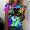 Футболка с коротким рукавом и принтом 3D размера для женщин, топы