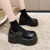 Fashion Women Pumps Mary Jane 8CM High Heel Platform Wedge Spring Ladies Sandals Belt Buckle Classic Sweet Punk Female Lolita Shoes