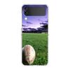 Phone Case For Samsung Galaxy Z Flip 3 4 5 Hard Folding Clear PC Bumper Rugby Ball For Samsung Z Flip 6 Cover