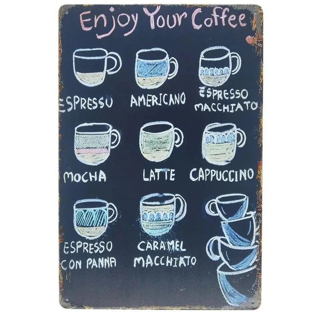 Plaque Metal Signs Drink Coffee Wall Decoration Vintage Art Posters Iron Painting for Man Cave Home Cafe Garden Club Bar