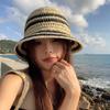 Шляпа женская новинка 2024 года, пляжная соломенная шляпа для отдыха на море, летняя соломенная шляпа-ведро для защиты от солнца, соломенная шляпа-ведро, шляпа-тазик
