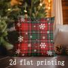 Home Decor Christmas Plaid &amp; Snowflake Pillows Suitable For Sofa Bedroom Car Pillow Cover Cushion Rectangular Back Cushion