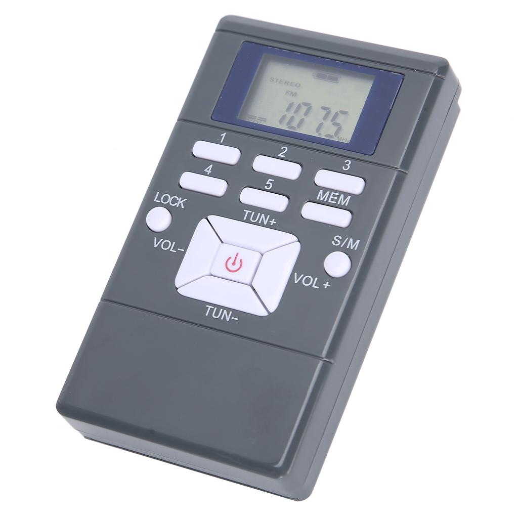 QQT102 Профессиональный радиоприемник Мини Портативный FM стерео приемник с ЖК-дисплеем Наушники Темно-серый