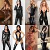 Сексуальное искушение в униформе Патентная кожа Подтяжки Кожаная юбка Ночной клуб Тренировки Сексуальная одежда Ягодицы Страстная одежда