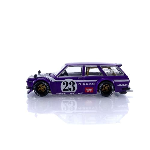Datsun Kaido 510 Wagon Carbon Fiber V1 Purple, Kaido House 1/64 Diecast Model Car, True Scale Miniature, KHMG062