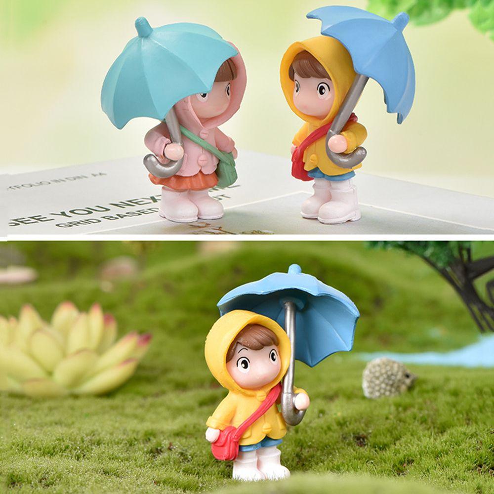 Cute Ornament Craft Desktop Miniature Figurine Micro Landscape Umbrella Girls Fairy Garden