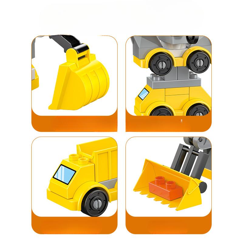 Игрушка-конструктор с деформацией крупных частиц, сборка-головоломка для инженерной машины «четыре в одном», подходит для мальчиков и девочек