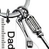 Father's Day Keychain Fathers Gift Creative from Daughter Hammer Screwdriver Wrench Keyring Key