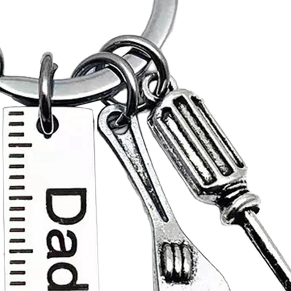 Father's Day Keychain Fathers Gift Creative from Daughter Hammer Screwdriver Wrench Keyring Key