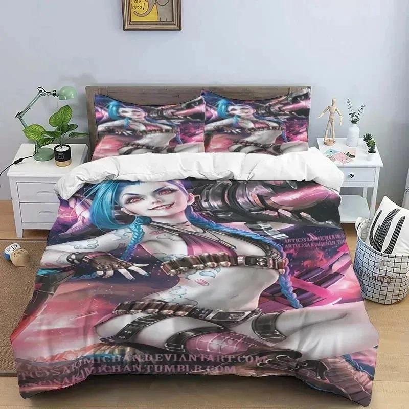 3D Print Jinx Arcane Bedding Set Duvet Cover King Queen Size Boys Adult Bed Set Quilt Cover Pillowcase Comforter