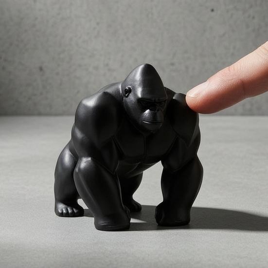 3D-печатная скульптура гориллы, орнамент, минималистичная современная арт-фигурка с детализированной текстурой, экологичный декор для гостиной, офисного стола