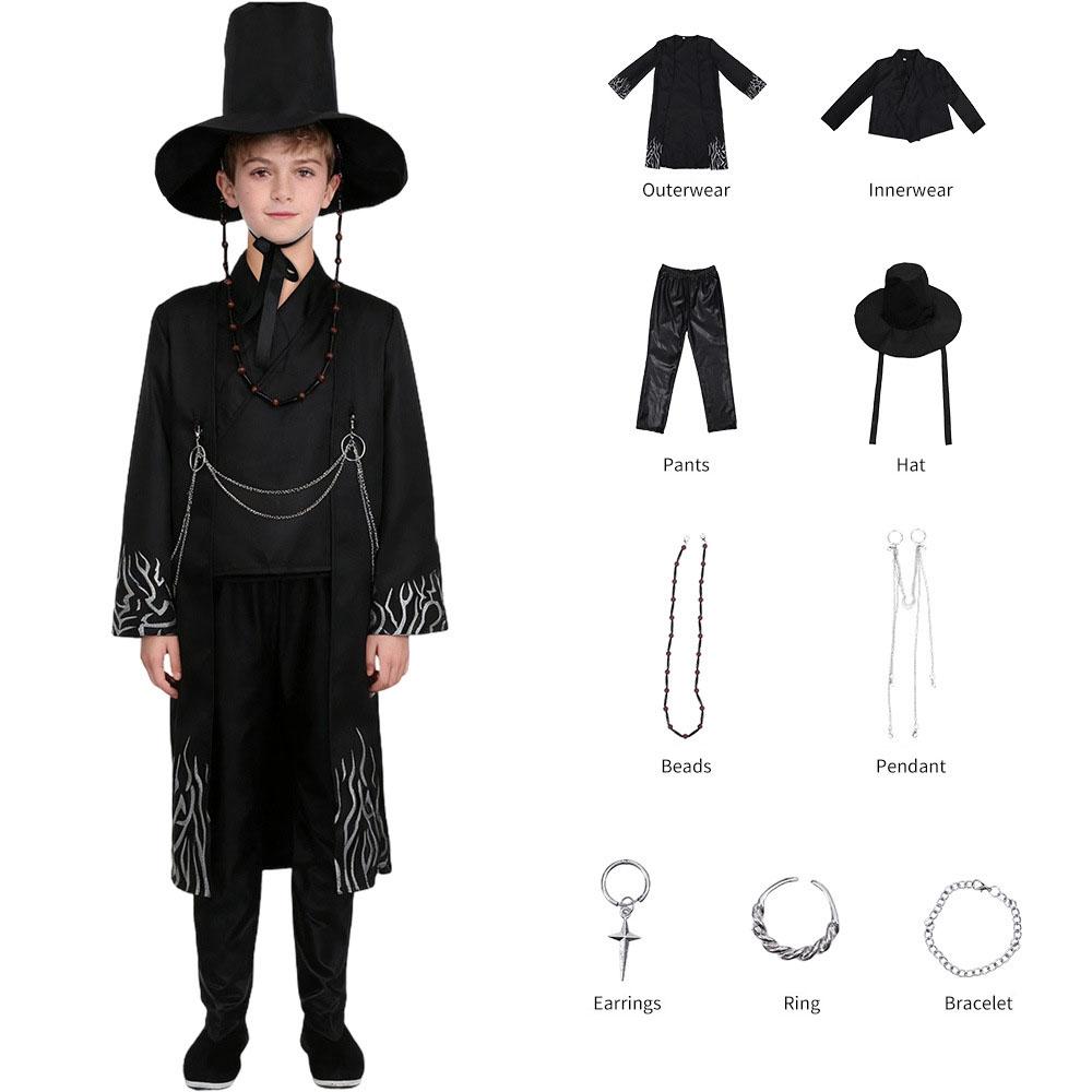 Anime Demon Hunter Saja Boy Jinu Cosplay Costume Kpop Group Singing Korea Style Man Suit Hat Black Y2K Gothic Halloween Kpop Cos