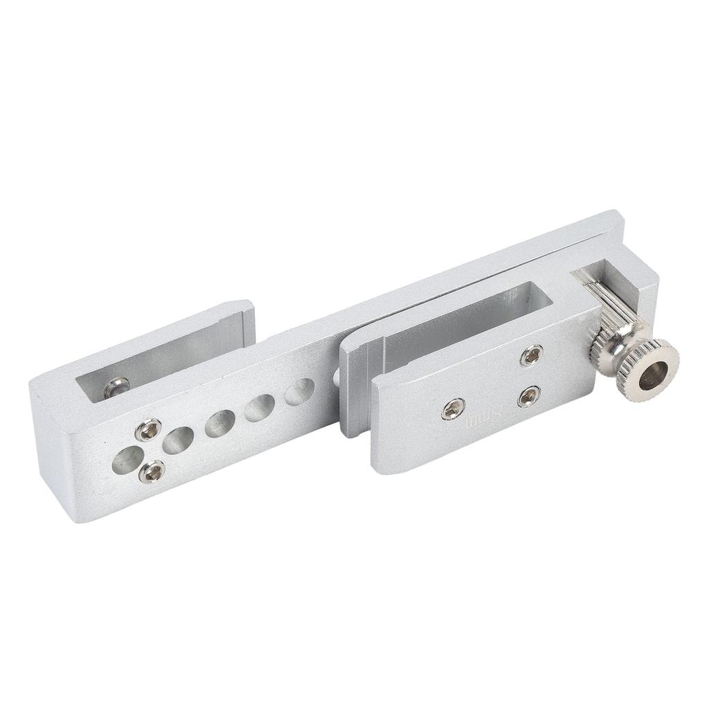 Sliding Glass Door Lock 12 Holes Limit Metal Security Latch for Home Hotel Bathroom Frameless Shower Room Silver 8mm