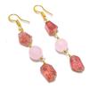 Strawberry Quartz Gemstone 925 Sterling Silver Jewelry Earring 2.64" GK-5278