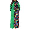 Oversized Women Long Sleeve Print Patchwork Casual Loose Maxi Kaftan Dress