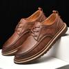 Autumn New Men Shoes Brogue Casual Shoes Men Genuine Leather Shoes Work Boots Business Casual Sneakers