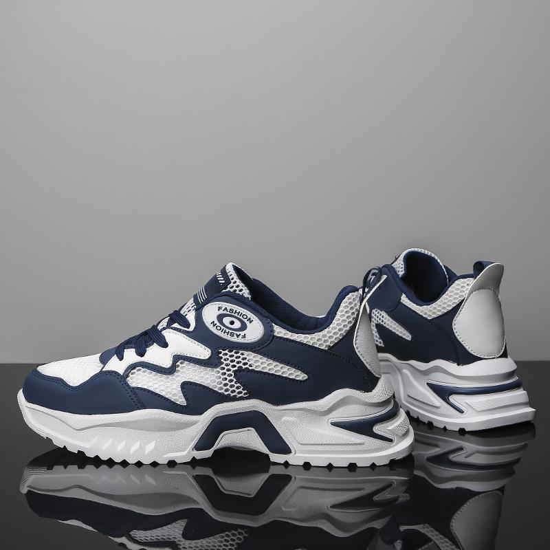 Мужские корейские шнурки Модные спортивные туфли Четыре сезона Мягкая подошва Удобные повседневные кроссовки Уличные студенческие кроссовки для бега Размер 47