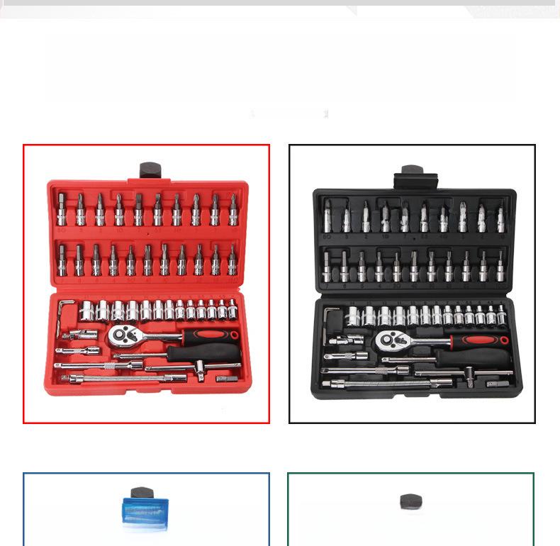 46-Piece Socket Wrench & Ratchet Screwdriver Set for Auto Repair