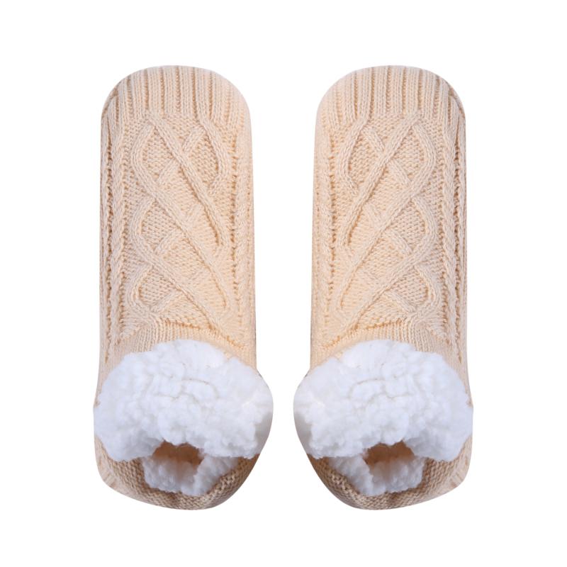 1Pair Thick Warm Sleep Socks Slippers Women Girls Autumn Winter Velvet Home Floor Socks Non Slip Mid Tube Kawaii Cute Socks New