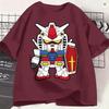 Gundam Cotton T Shirt For Unisex Summer Chibi Street Style T Shirts O Neck Harajuku Tees Oversized Print Tops