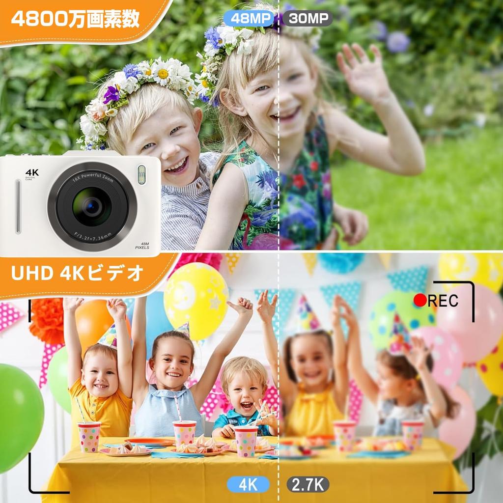 68MP Compact Digital Camera with 4K Video Recording, Autofocus, Close-Up Photography, 3.0-inch Large Screen, 16x Zoom, Image Stabilization,
