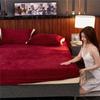 Winter Plush Elastic Fitted Sheet Double Bed Sheet Soft Warm Velvet Bedspread Mattress Cover Bed Linen Protector 90 150 180 220 No Pillowcase