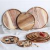 13/15/20/25cm Wooden Snack Plate Round Shaped Wood Sandwich Bread Tea Tray Tableware Dessert Japanese-style Dried Fruit Basket