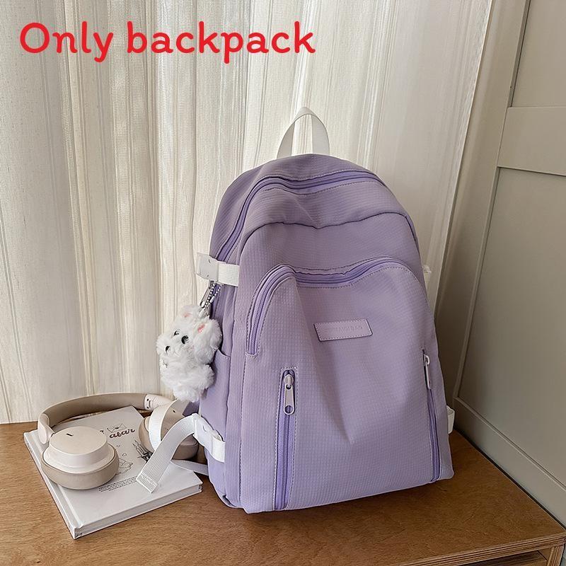 Capacity Fashion Big Backpack With Solid Color Design And Letter Decor For Daily