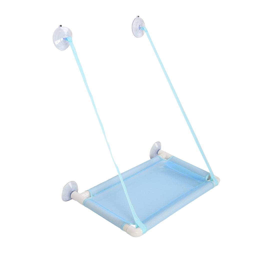 Cat Window Hammock with Suction Cups Space Saving Washable Window Mounted Cat Seat Bed for All Around Sunbath Blue