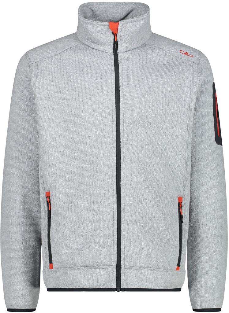 Куртка CMP Men Fleece Jacket (3H60747N) Мужская плотная флисовая куртка Knit-Tech Melange (3H60747N) alluminio/flame