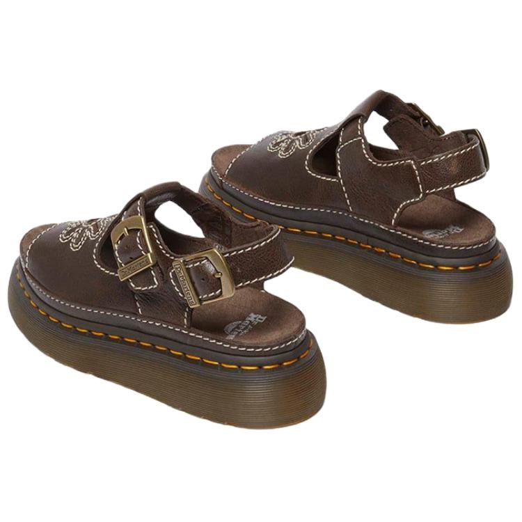 Dr. Martens Dunnet Leather Элегантные Модные Сандалии на Одном Ремне Женские сандалии Коричневые 40526200