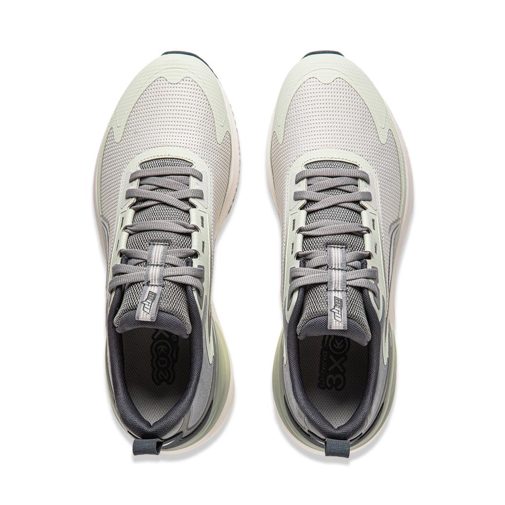 Li Ning Easy Adapt V2 Soft Resilient Breathable Shock Absorbing Durable Low Top Casual Running Shoes Men Sneaker Gray-Green ARSU001-4